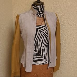 RARE ELIE TAHARI LEATHER/SUEDE LINED JACKET SIZE XS